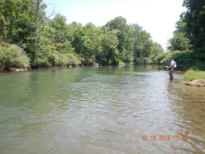 $Bald Eagle and Spring Creeks-027$.jpg - Mike came down to try the same hole but the fish were done here for the day.