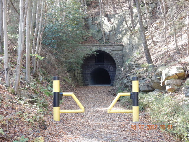 DSCN2721.jpg - Here is the other end of the tunnel with the bat dam above the tunnel mouth.                               