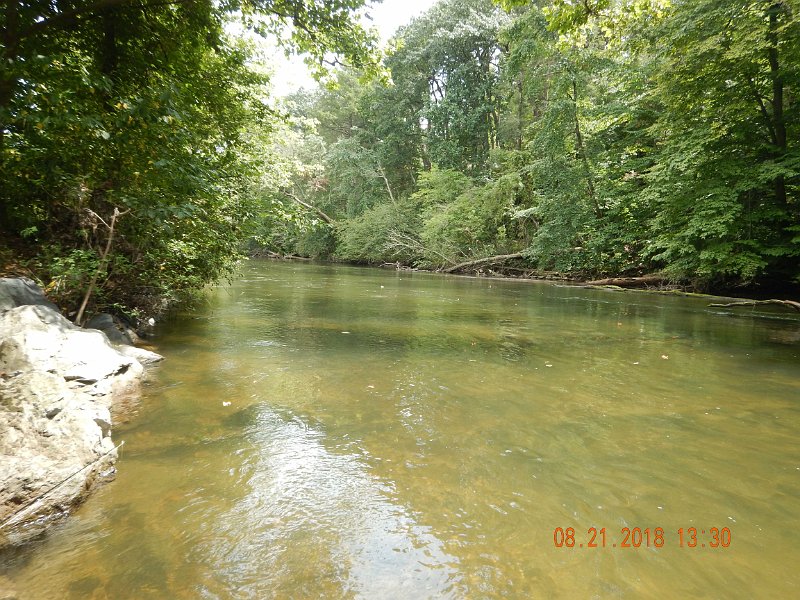 $Clarks Creek-002$.jpg - Breeches still running high.  Saw one or two fish rise...good sign but, no bugs in the air.  