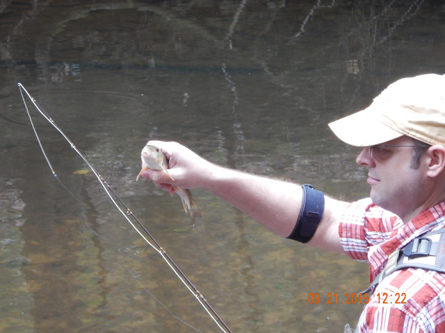 DSCN0621.jpg -                         Not that he wasn't catching, but it just isn't like landing a trout.       