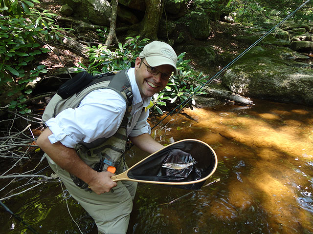 DSC00971.jpg -                                Gary with a Hickory Run Brookie.
