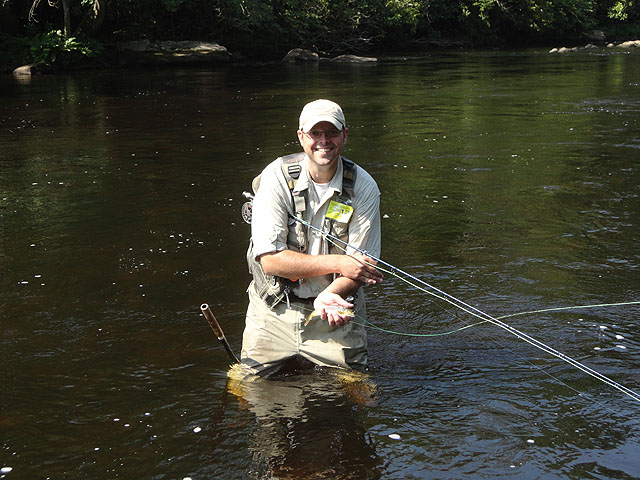 DSC00988.jpg - Gary got another trout in the Lehigh.                               
