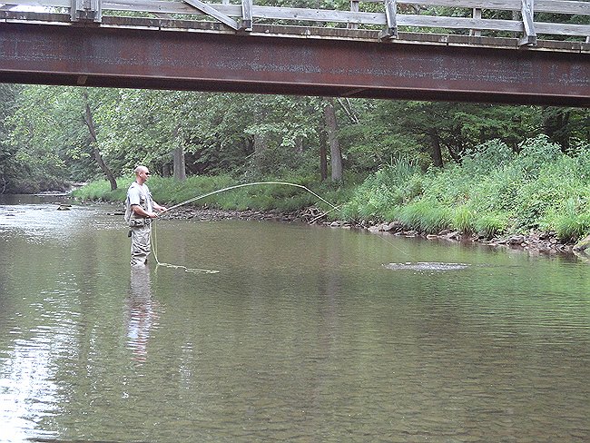 DSC00156001.jpg - Dave catches one at Cross Fork